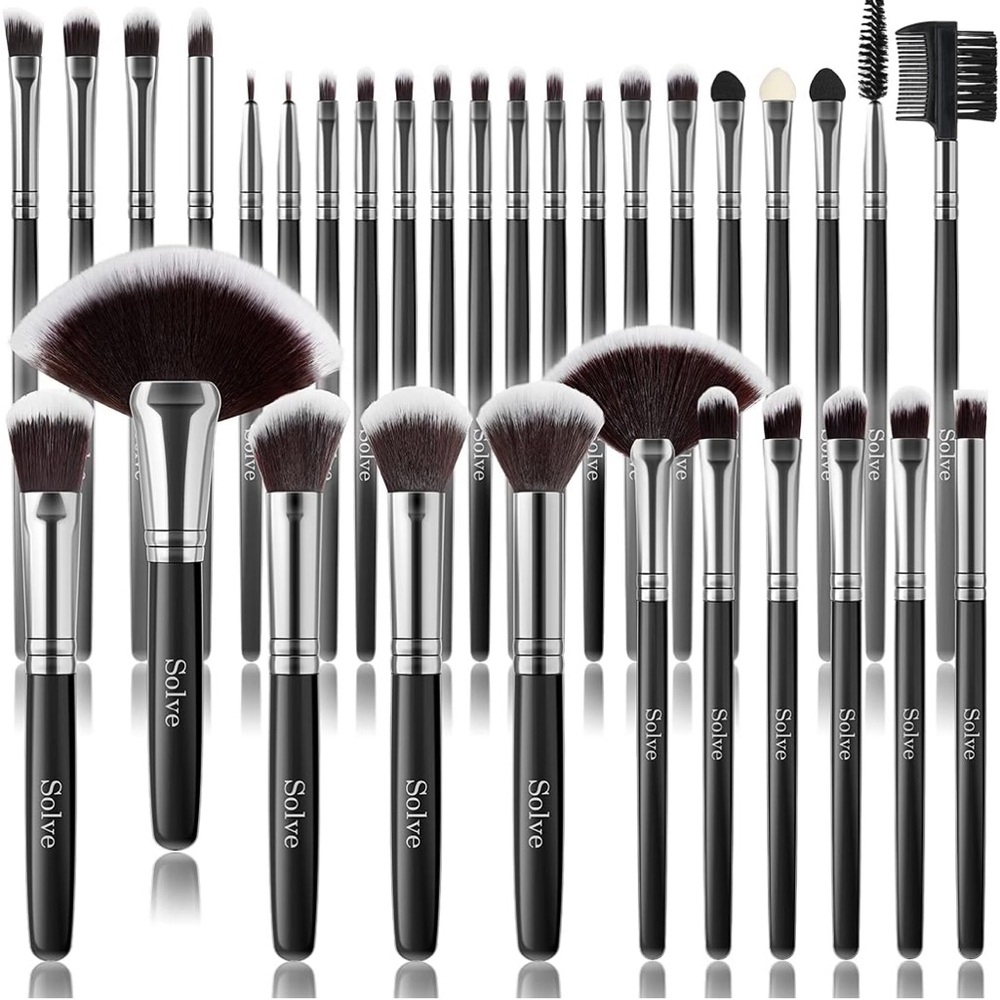 Makeup Brush Set, SOLVE 32 Pieces Professional Make up Brushes Kit, Black NWT